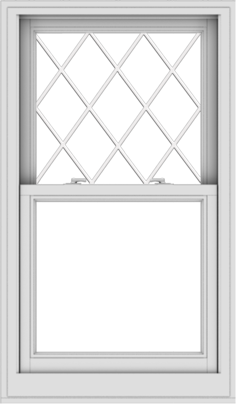 WDMA 28x48 (27.5 x 47.5 inch) Aluminum Single Double Hung Window with Diamond Grids