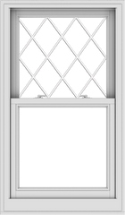 WDMA 28x48 (27.5 x 47.5 inch) Aluminum Single Double Hung Window with Diamond Grids