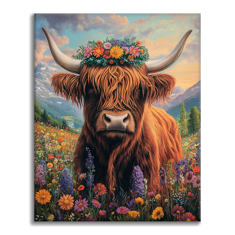 Zestaw Krowa z Highland - Malowanie po Numerach - Cheerful Painting