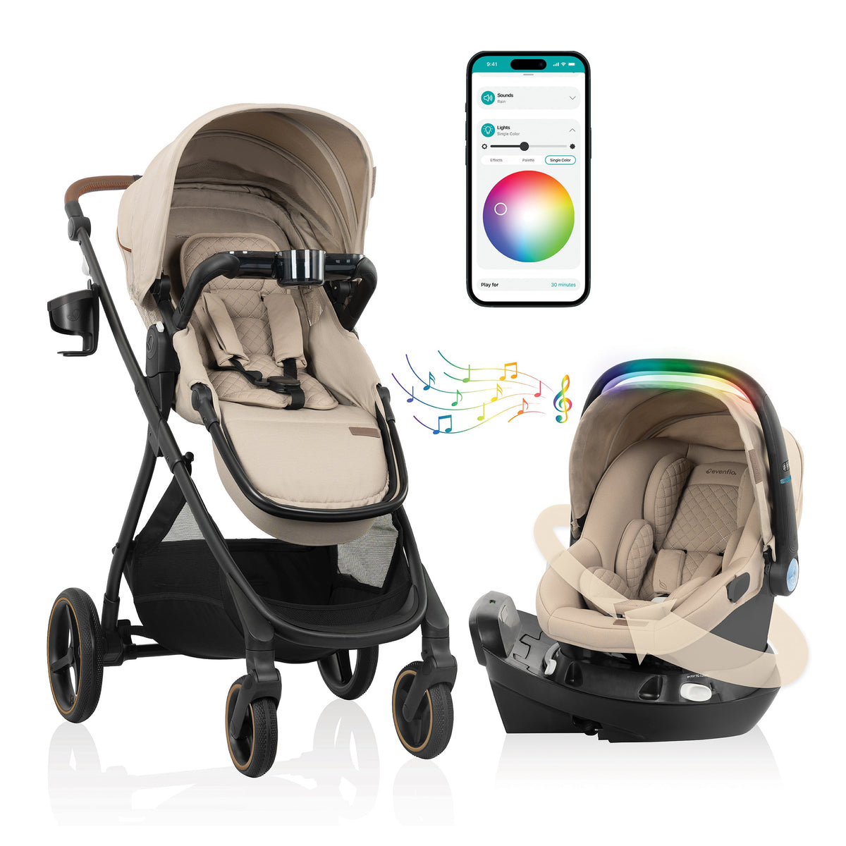 Evenflo - Shyft Intuiti+ Travel System With Revolve180 LiteMax NXT Rotating Infant Car Seat Travel Systems